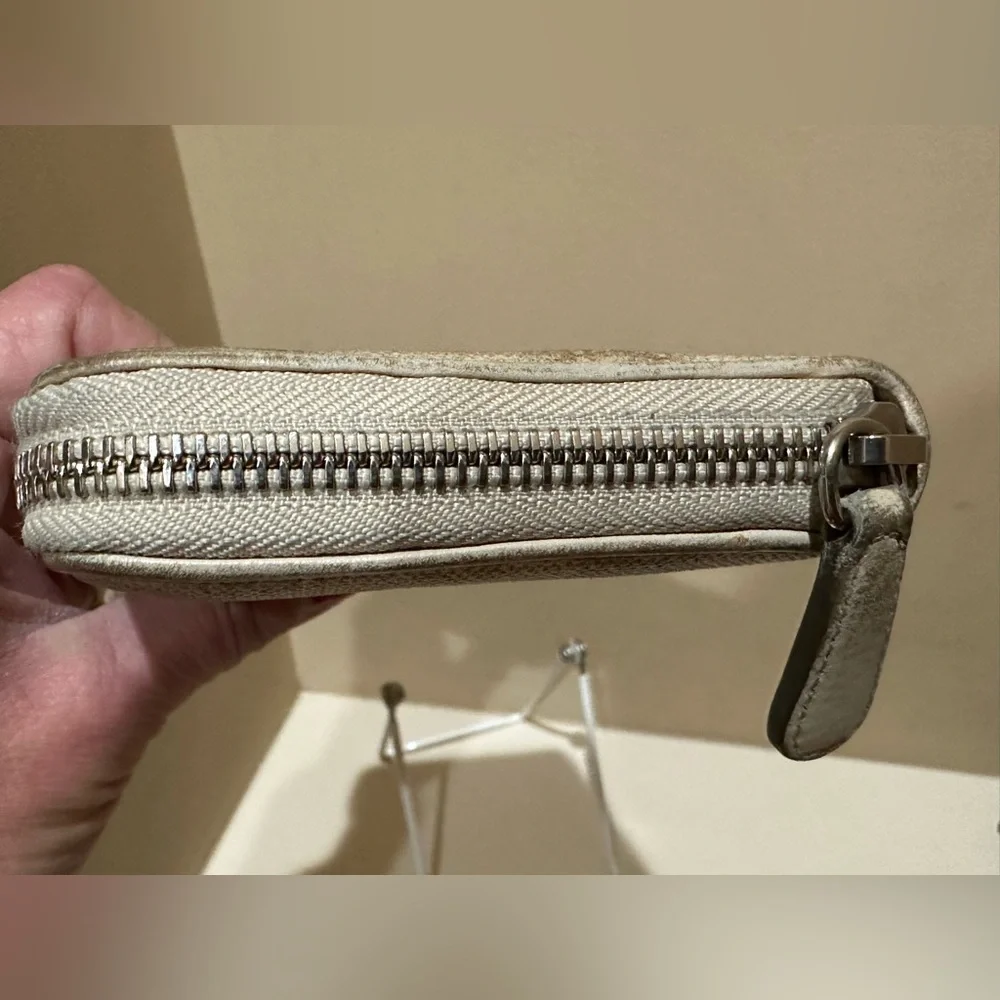 Vintage Christian Dior Long Zip Crosshatch Wallet